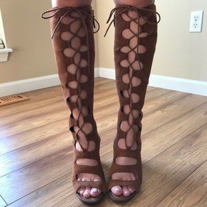 Suede Knee High Boots